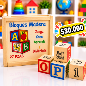 🧱🌈 BLOQUES DE MADERA DE APRENDIZAJE – ABC & Números 🔤✨