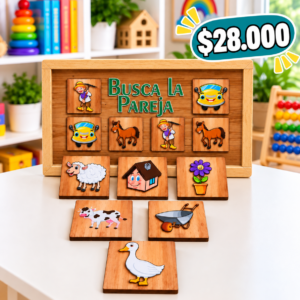 🧠🌳 BUSCA LA PAREJA– Juego de Parejas en Madera