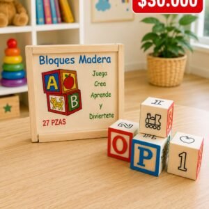 🧱🌈 Cubos de Aprendizaje en Madera – ABC & Números 🔤✨