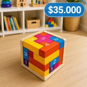 🧩Cubo Numérico de Lógica – Desafío Inteligente en Madera 🔢🧠