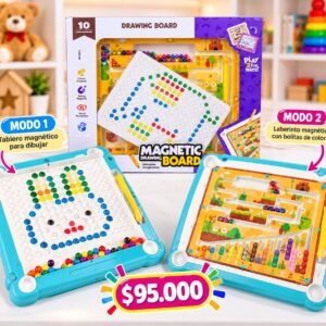 ¡TABLERO MAGNÉTICO 2 EN 1! Dibuja, explora y supera divertidos desafíos de aprendizaje